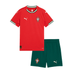 Kits de fútbol para niños: camiseta local de Portugal (camiseta y pantalones cortos) 2025, color rojo