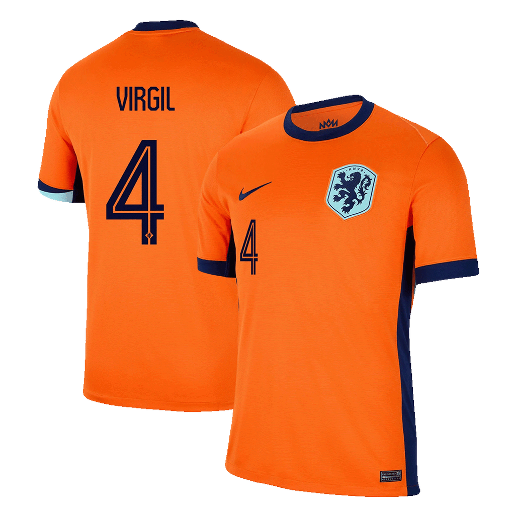 Kits de fútbol VIRGIL #4 Holanda Camiseta de fútbol local Eurocopa 2024