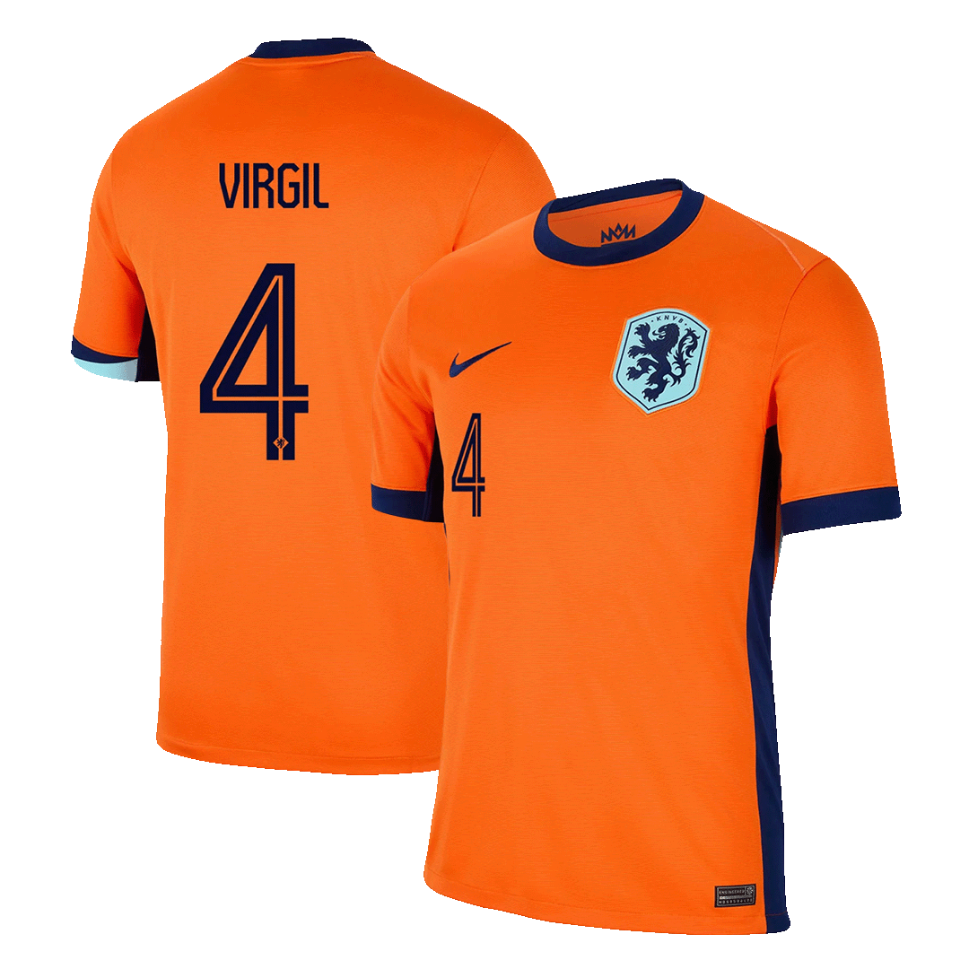 Kits de fútbol VIRGIL #4 Holanda Camiseta de fútbol local Eurocopa 2024