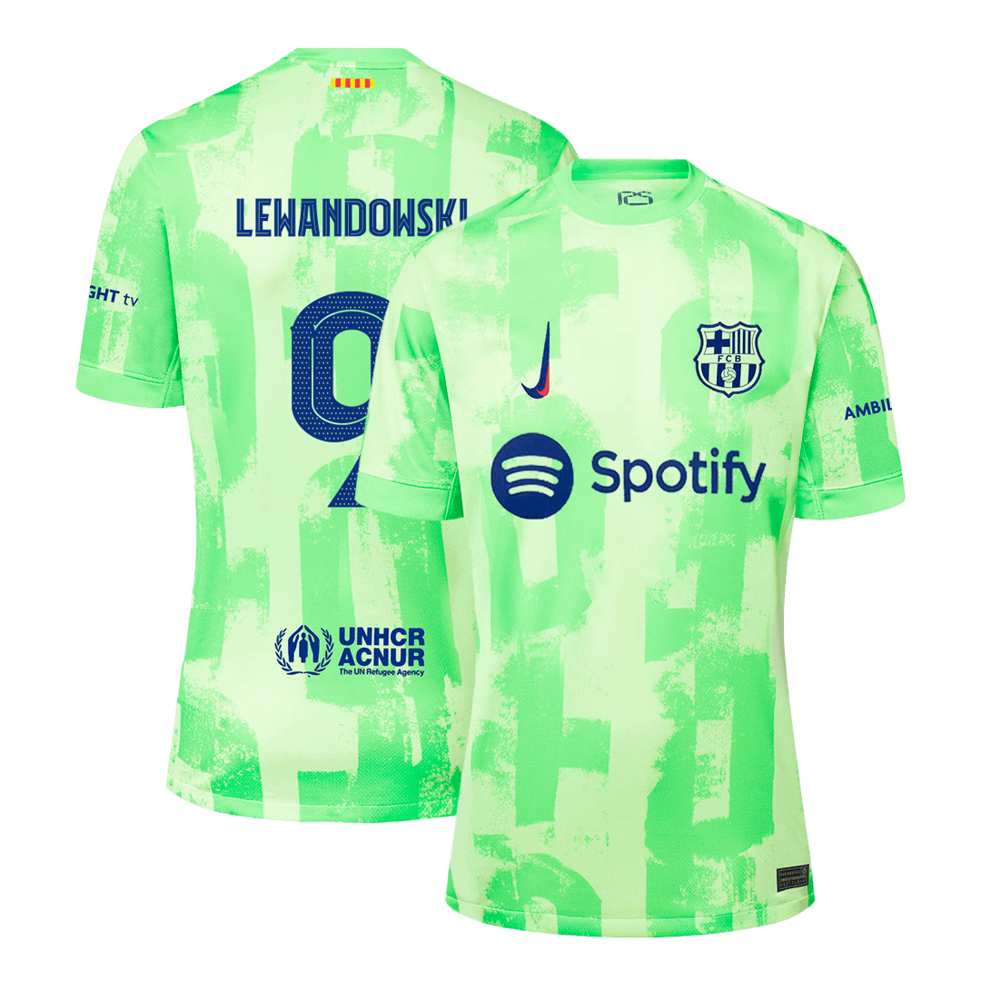 Maillot de football LEWANDOWSKI #9 Barcelone Third Extérieur 2024/25 - UCL