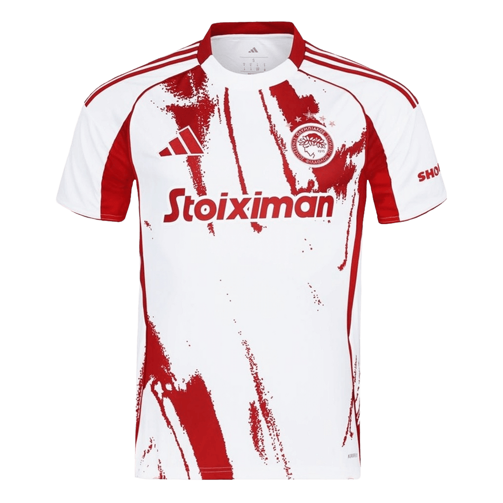 Maillot de football extérieur Olympiacos 2025/26 rouge et blanc