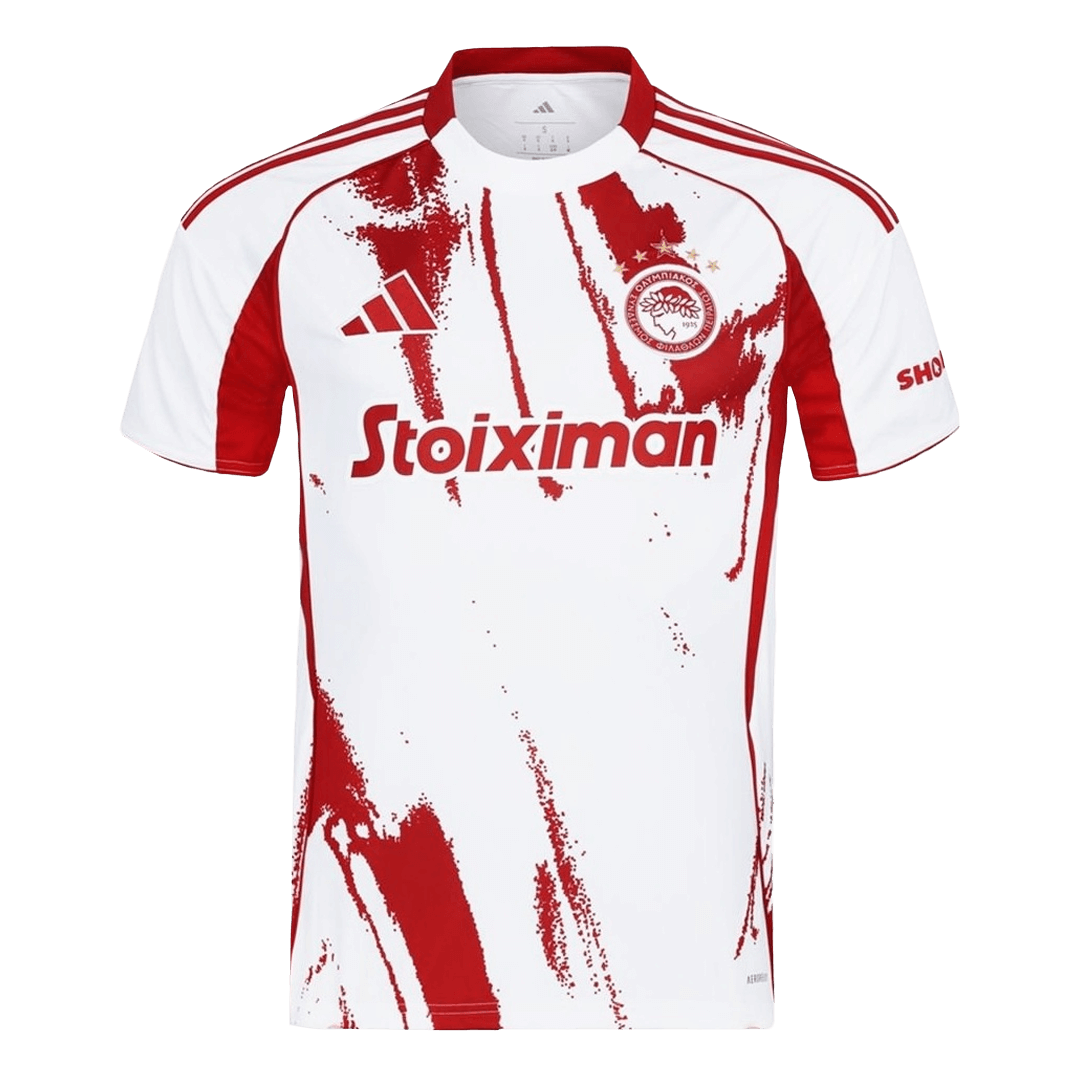 Maillot de football extérieur Olympiacos 2025/26 rouge et blanc