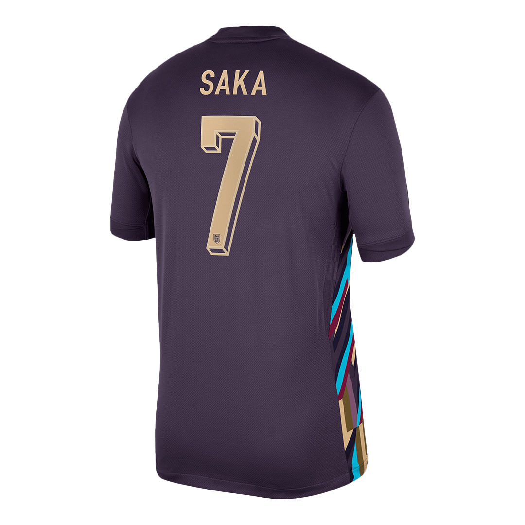 Kits de fútbol SAKA #7 Inglaterra Camiseta de fútbol visitante Eurocopa 2024