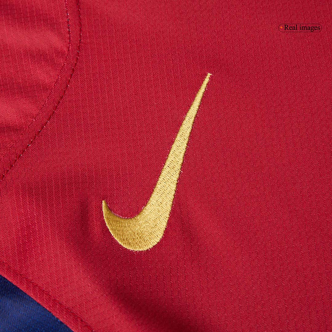 Maillot de football RAPHINHA #11 Barcelone Domicile 2024/25 Rouge et Bleu - UCL (Logo Spotify sans texte)