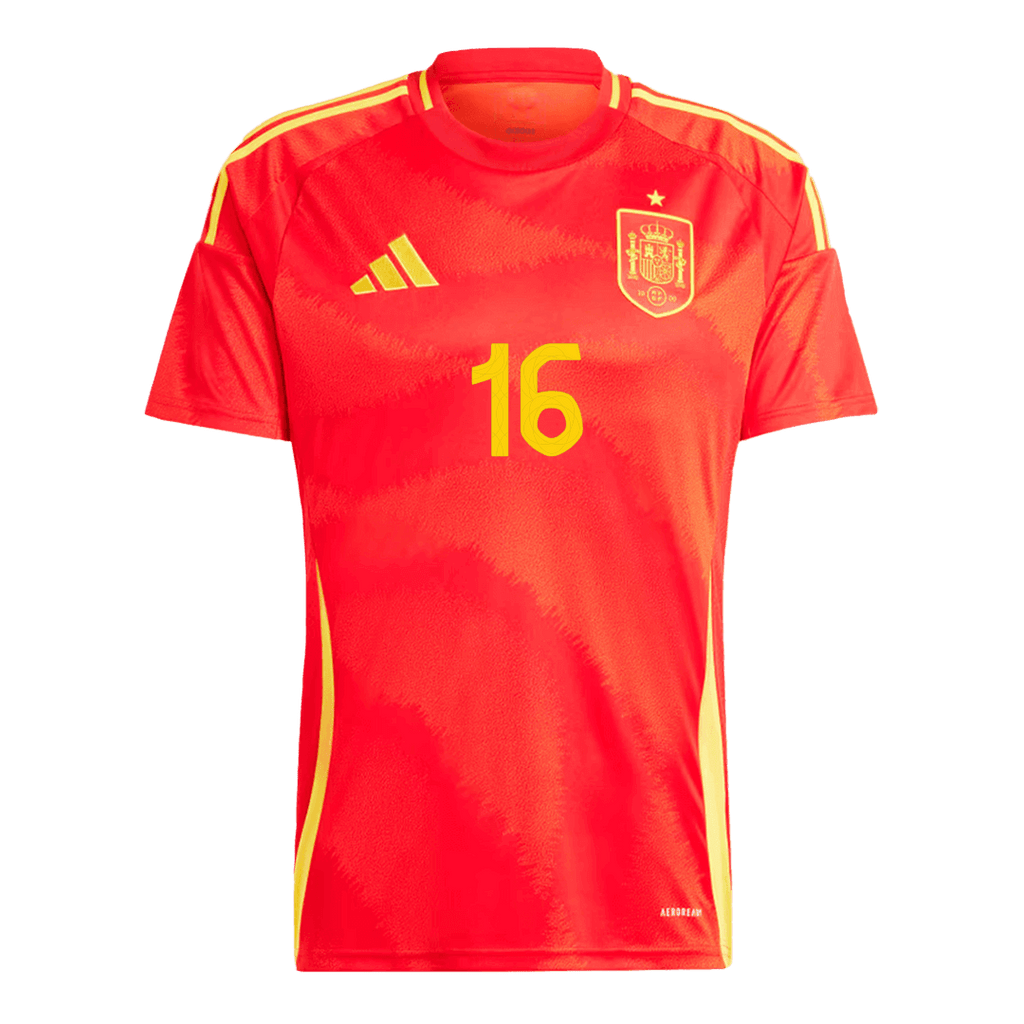 Equipaciones de fútbol RODRIGO #16 España Camiseta de fútbol local Eurocopa 2024
