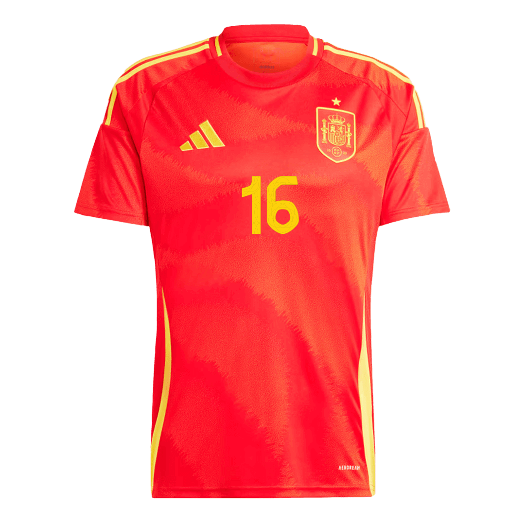 Equipaciones de fútbol RODRIGO #16 España Camiseta de fútbol local Eurocopa 2024