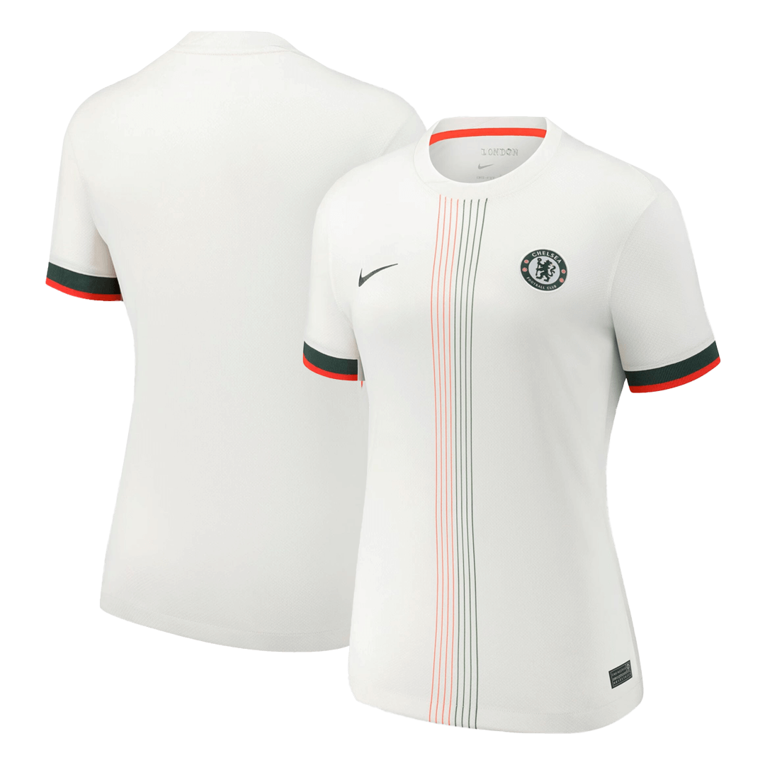 Camiseta de fútbol visitante del Chelsea para mujer 2025/26, blanca