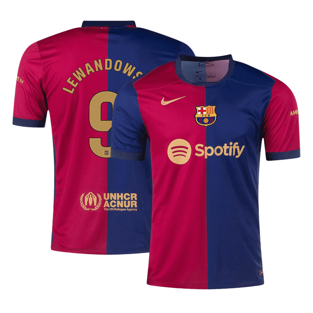 Maillot de football domicile LEWANDOWSKI #9 Barcelone 2024/25