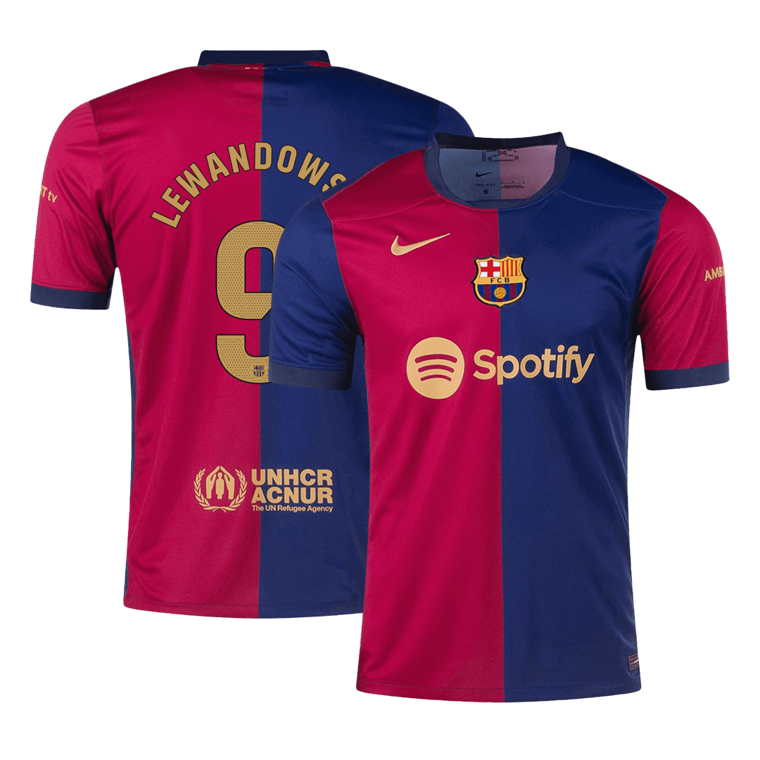Maillot de football domicile LEWANDOWSKI #9 Barcelone 2024/25