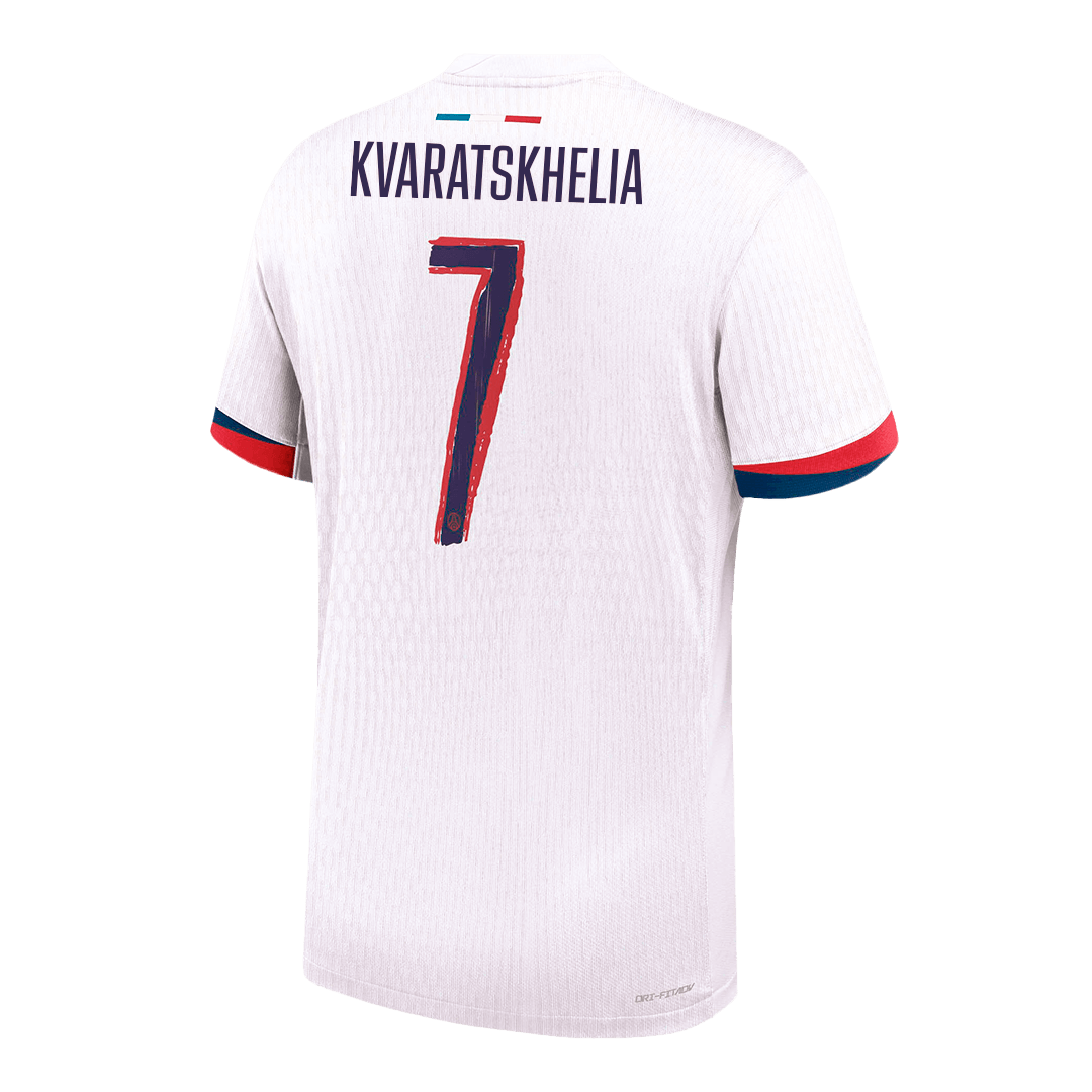 Soccer Kits Authentic KVARATSKHELIA #7 PSG Away Soccer Jersey 2024/25 White - UCL