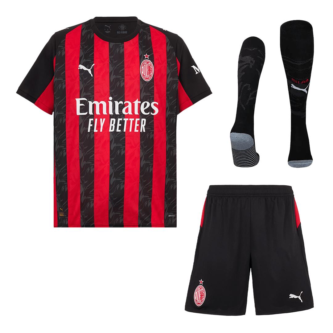 Soccer Kits AC Milan Home Soccer Jersey Kit(Jersey+Shorts+Socks) 2025/26