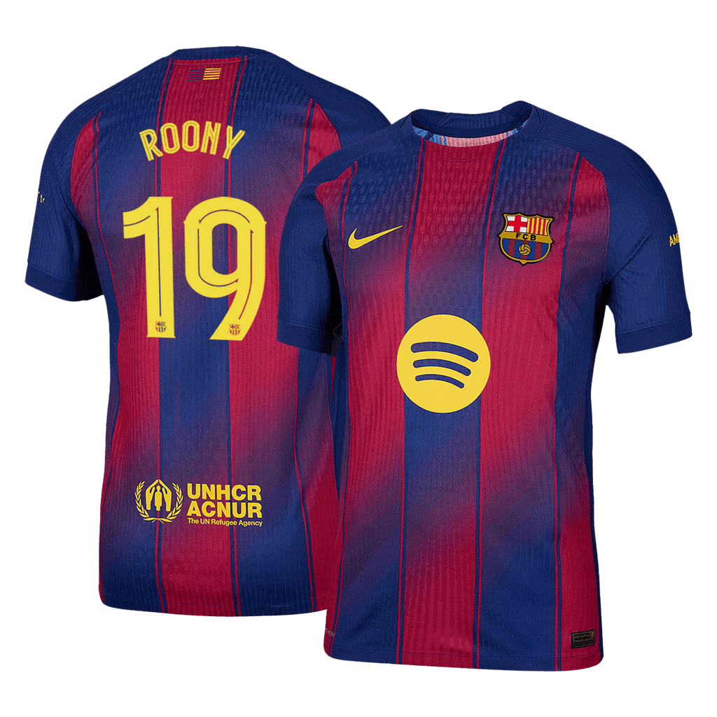 Camiseta de fútbol ROONY #19 Auténtica del Barcelona 2025/26 Rojo y Azul - UCL