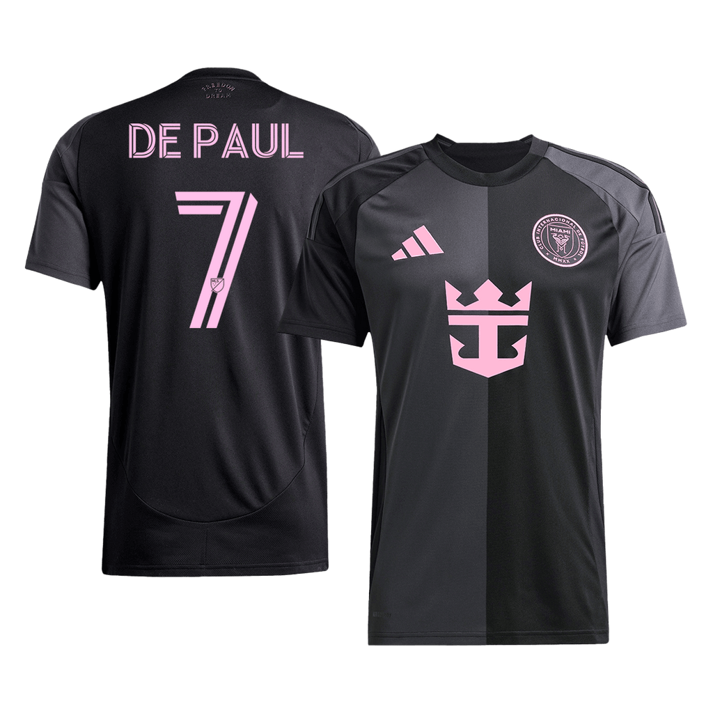 Maillot de football extérieur DE PAUL #7 Inter Miami 2025 Noir et gris