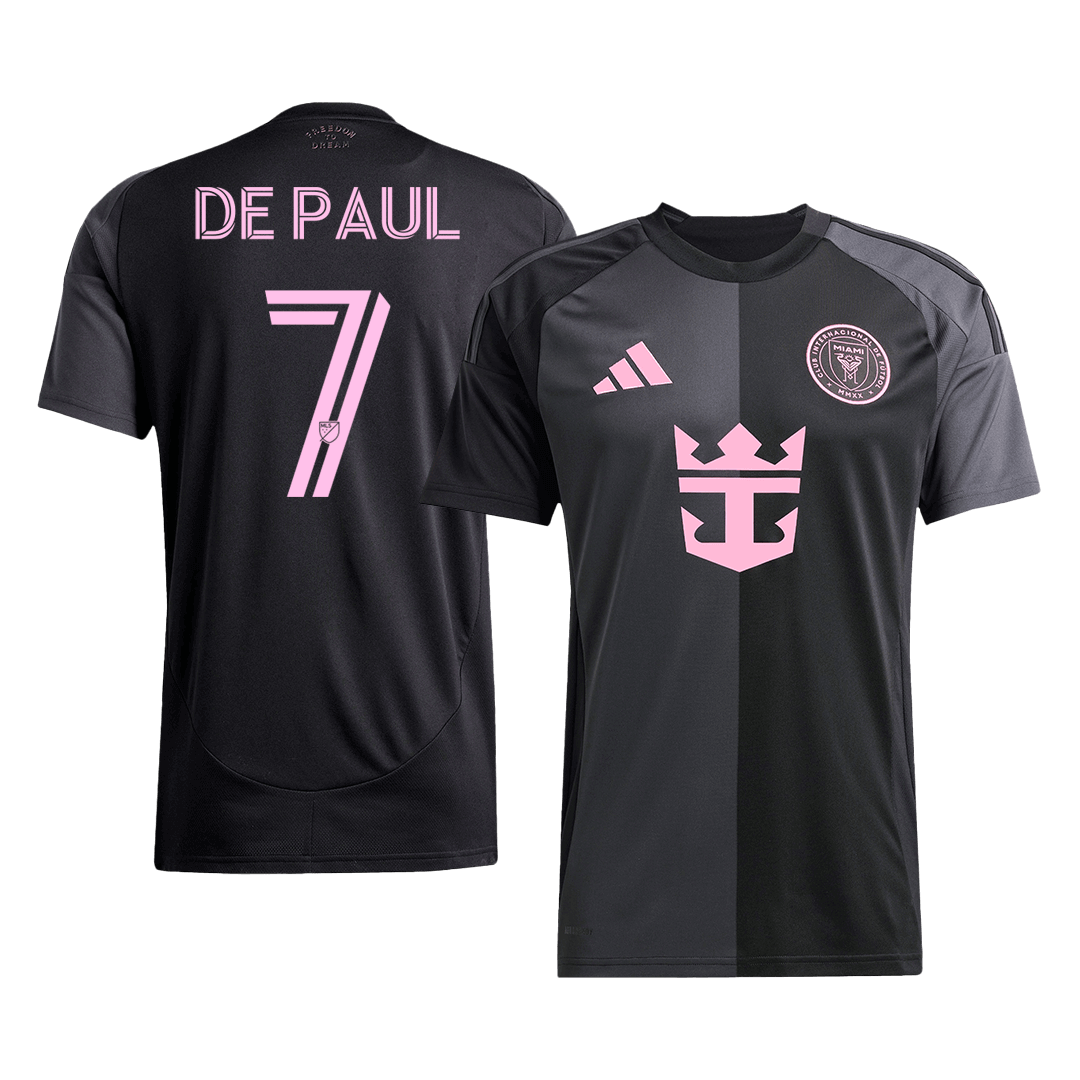 Maillot de football extérieur DE PAUL #7 Inter Miami 2025 Noir et gris