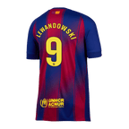 Maillot de football LEWANDOWSKI #9 Barcelone Domicile 2025/26 Rouge et Bleu