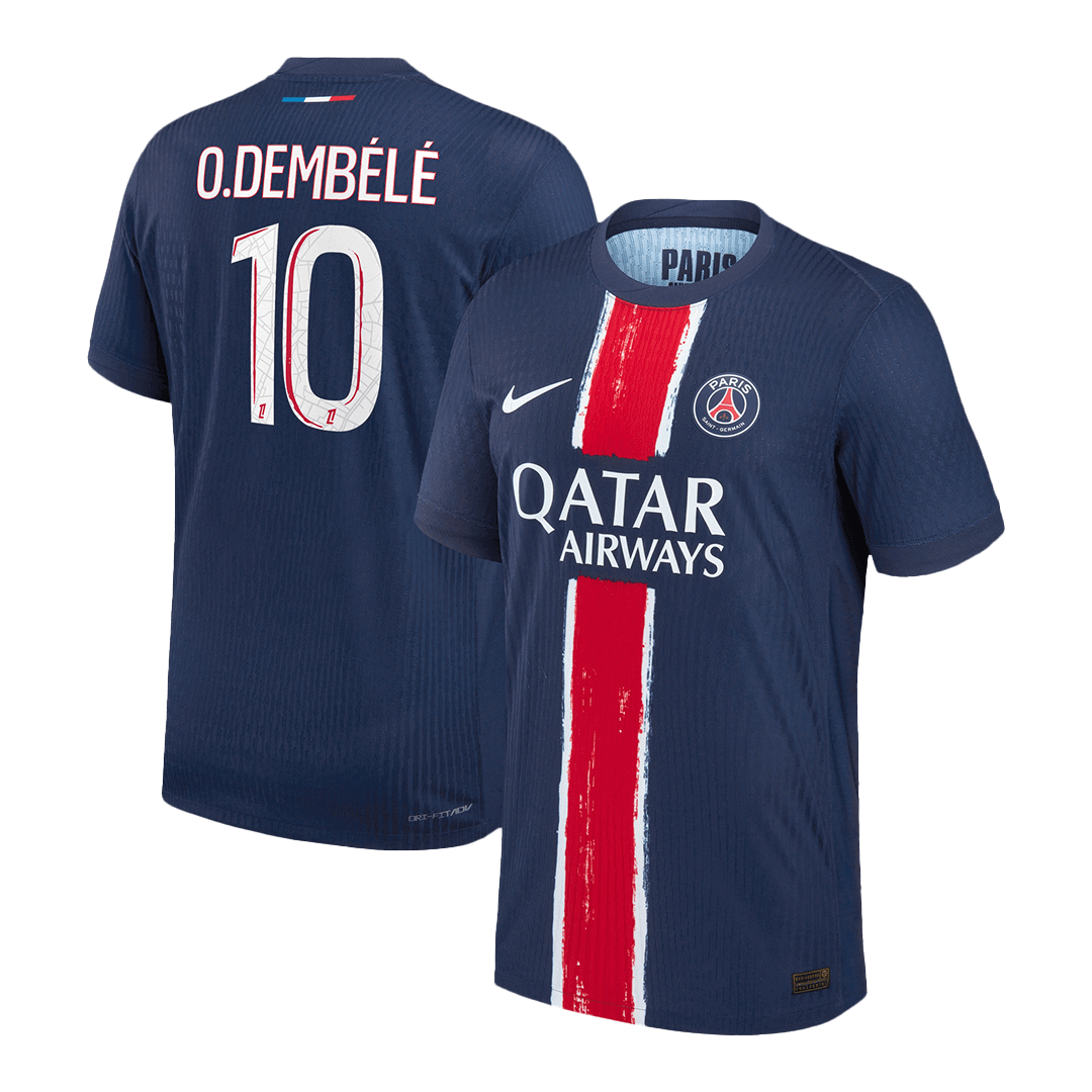 Soccer Kits Authentic O.DEMBÉLÉ #10 PSG Home Soccer Jersey 2024/25 Navy