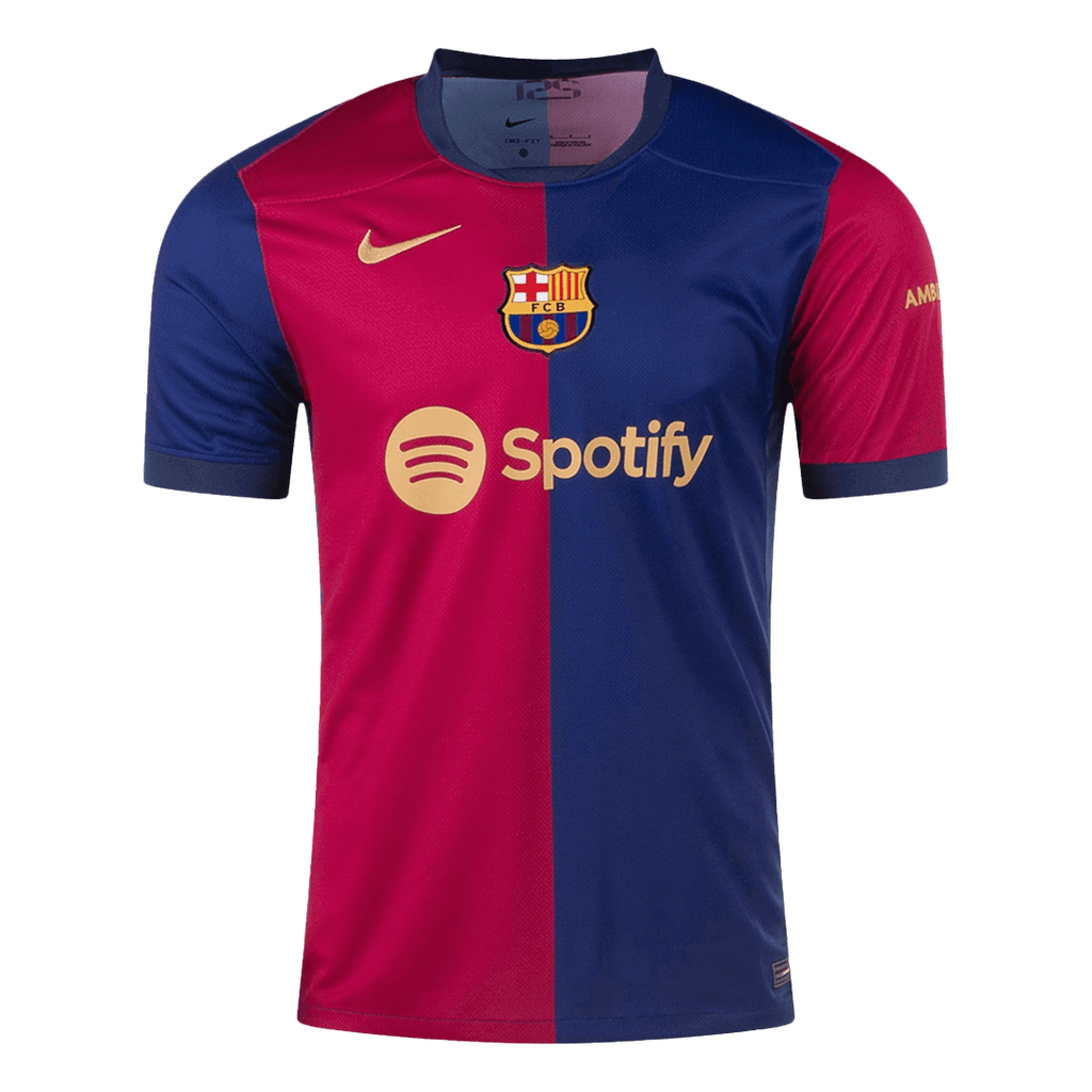 Camiseta de fútbol local RAPHINHA #11 del Barcelona 2024/25, roja y azul - UCL