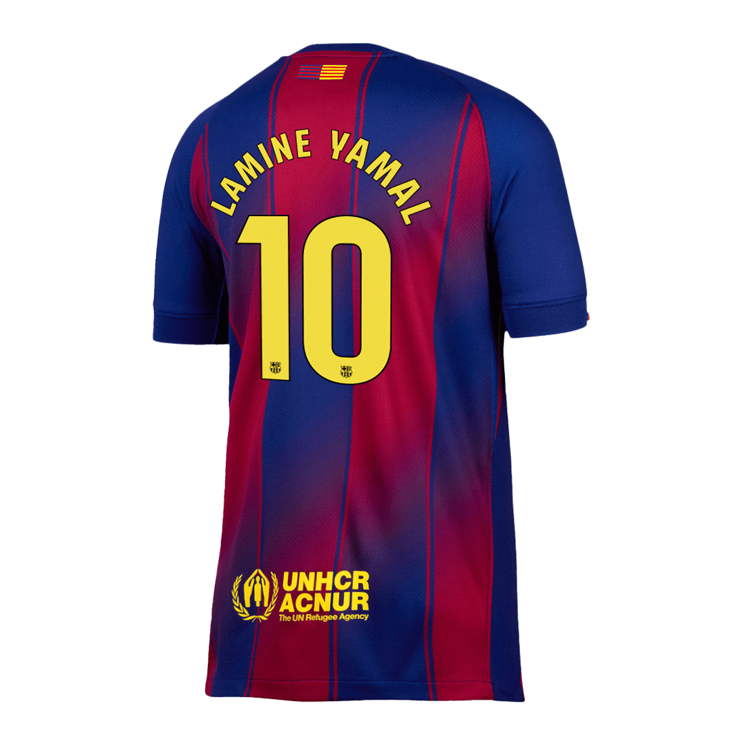 Maillot de football domicile LAMINE YAMAL #10 Barcelone 2025/26 Rouge et bleu