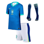 Kits de fútbol: Camiseta de fútbol visitante de Brasil para niños (camiseta, pantalones cortos y calcetines) Copa América 2024
