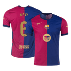 Soccer Kits Authentic GAVI #6 Barcelona Home Soccer Jersey 2024/25 - Spotify Logo Without Text