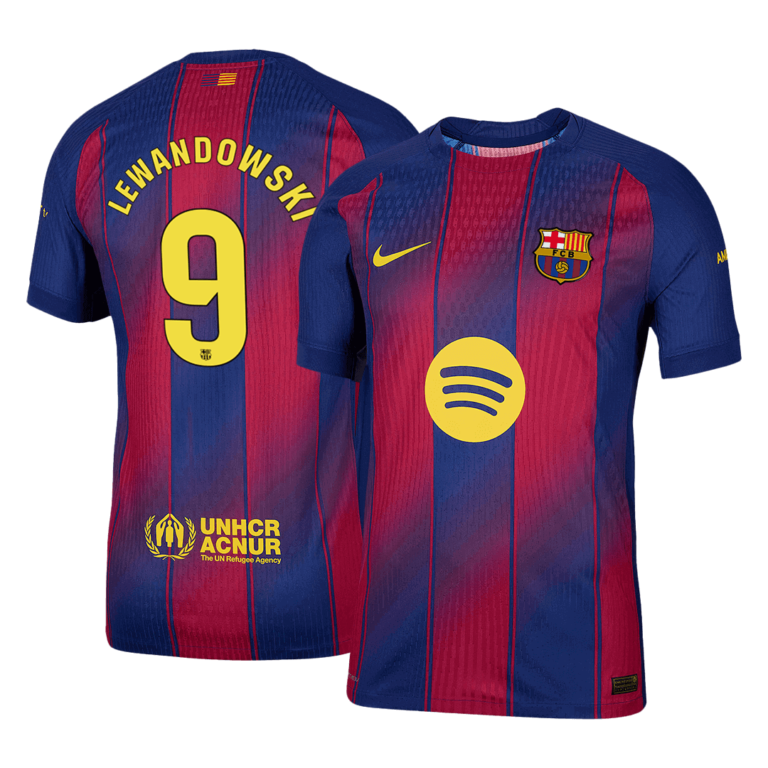 Soccer Kits Authentic LEWANDOWSKI #9 Barcelona Home Soccer Jersey 2025/26 Red&Blue