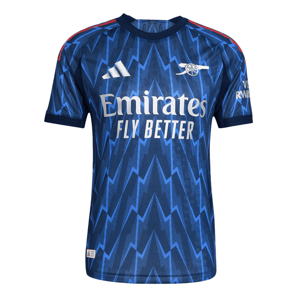 Maillot de football extérieur authentique Arsenal RICE #41 2025/26 Bleu
