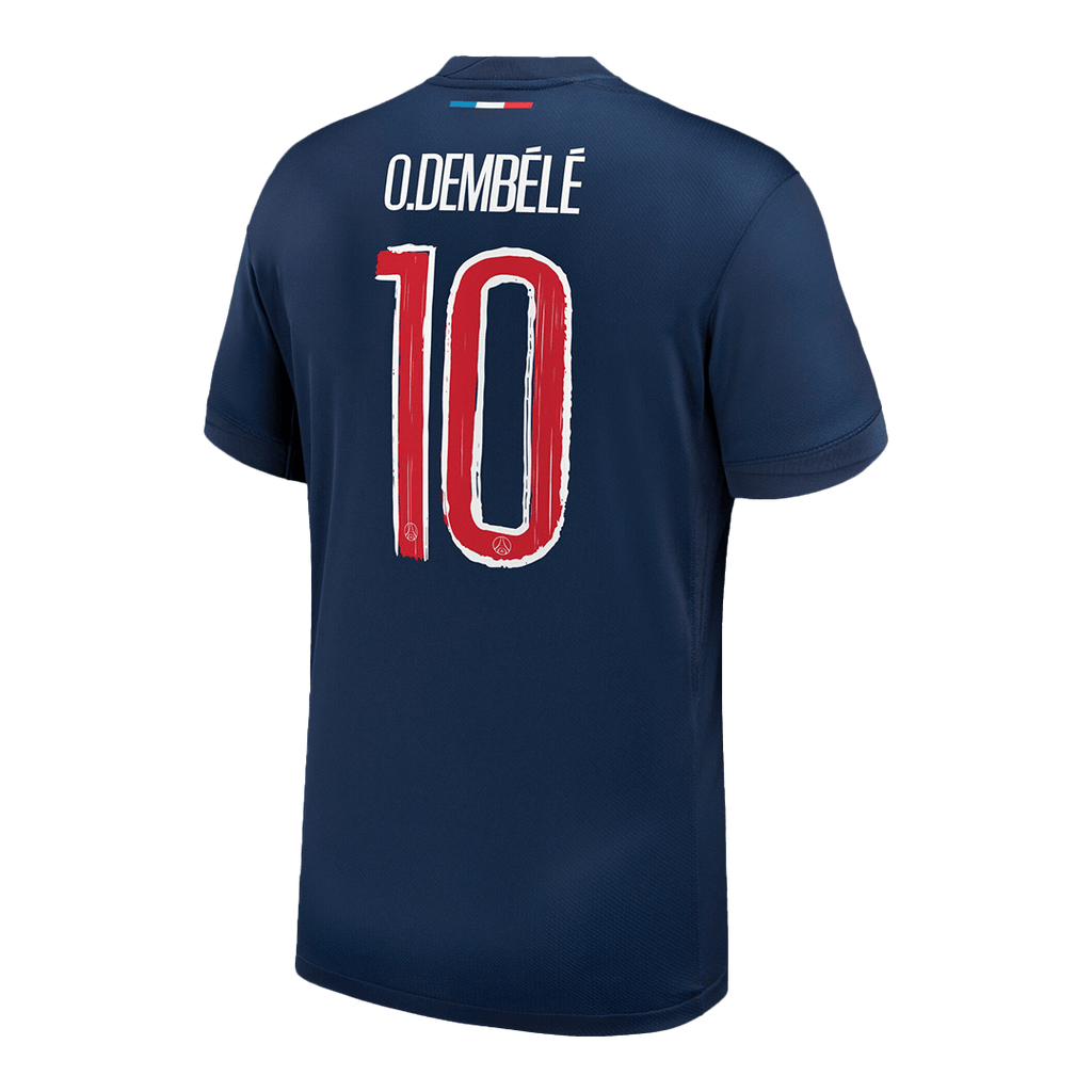 Maillots de foot O.DEMBÉLÉ #10 PSG Domicile Maillot de Foot 2024/25 Marine - UCL
