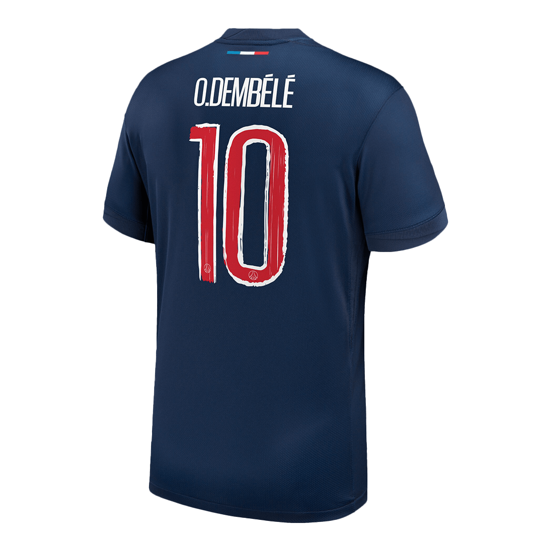 Maillots de foot O.DEMBÉLÉ #10 PSG Domicile Maillot de Foot 2024/25 Marine - UCL