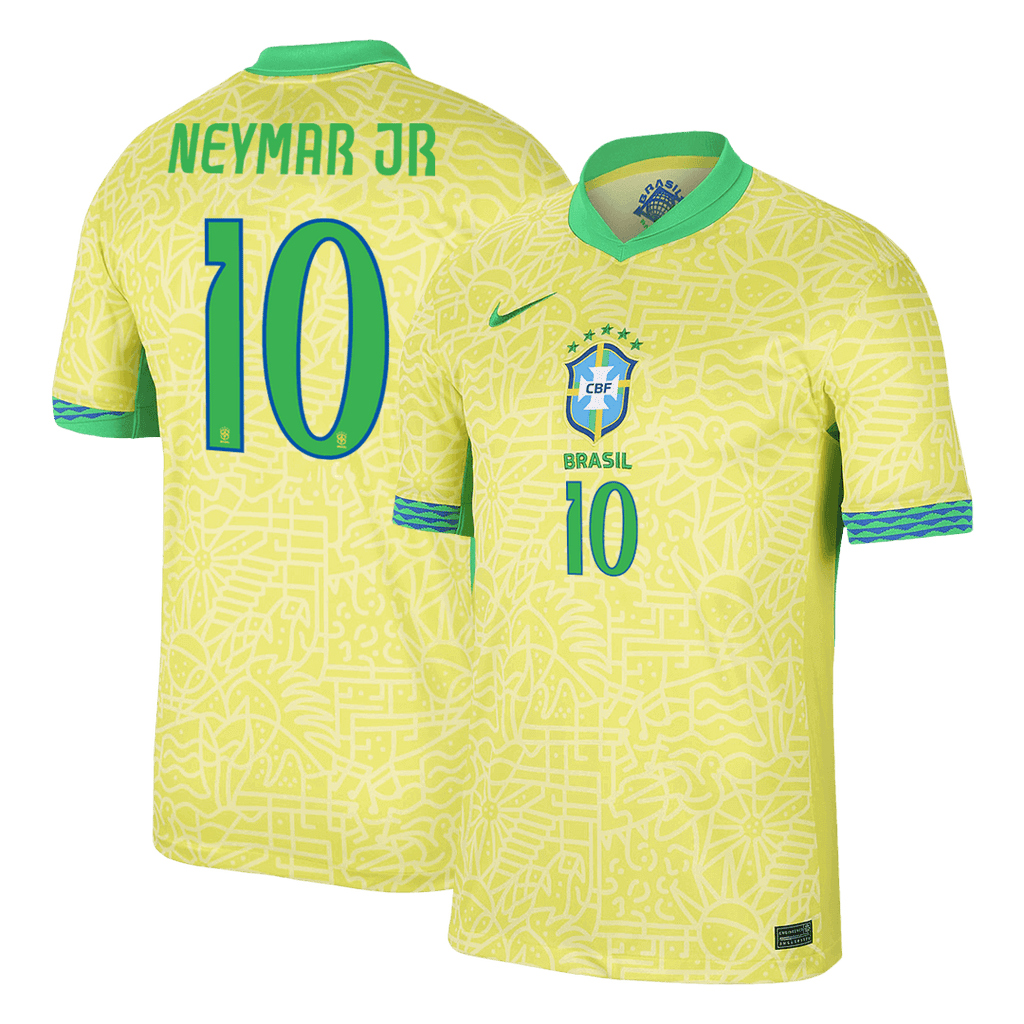 Kits de fútbol NEYMAR JR #10 Brasil Camiseta de fútbol local 2024