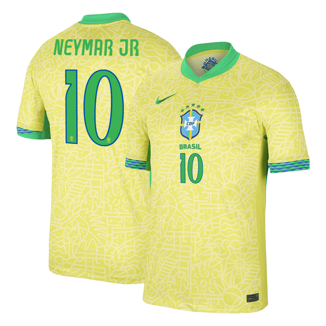 Maillot de football NEYMAR JR #10 Brésil Domicile 2024
