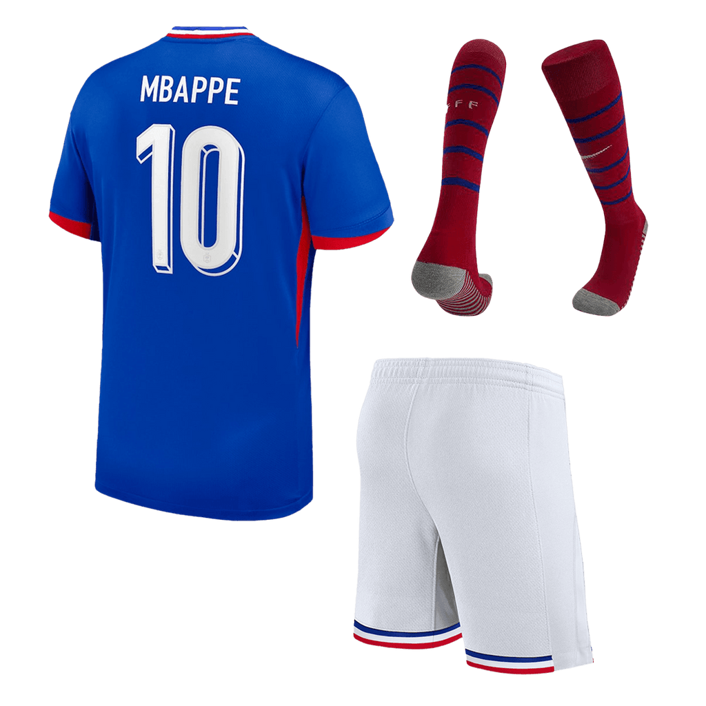 Maillot de foot domicile enfant MBAPPE #10 France (maillot + short + chaussettes) Euro 2024