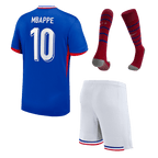 Maillot de foot domicile enfant MBAPPE #10 France (maillot + short + chaussettes) Euro 2024