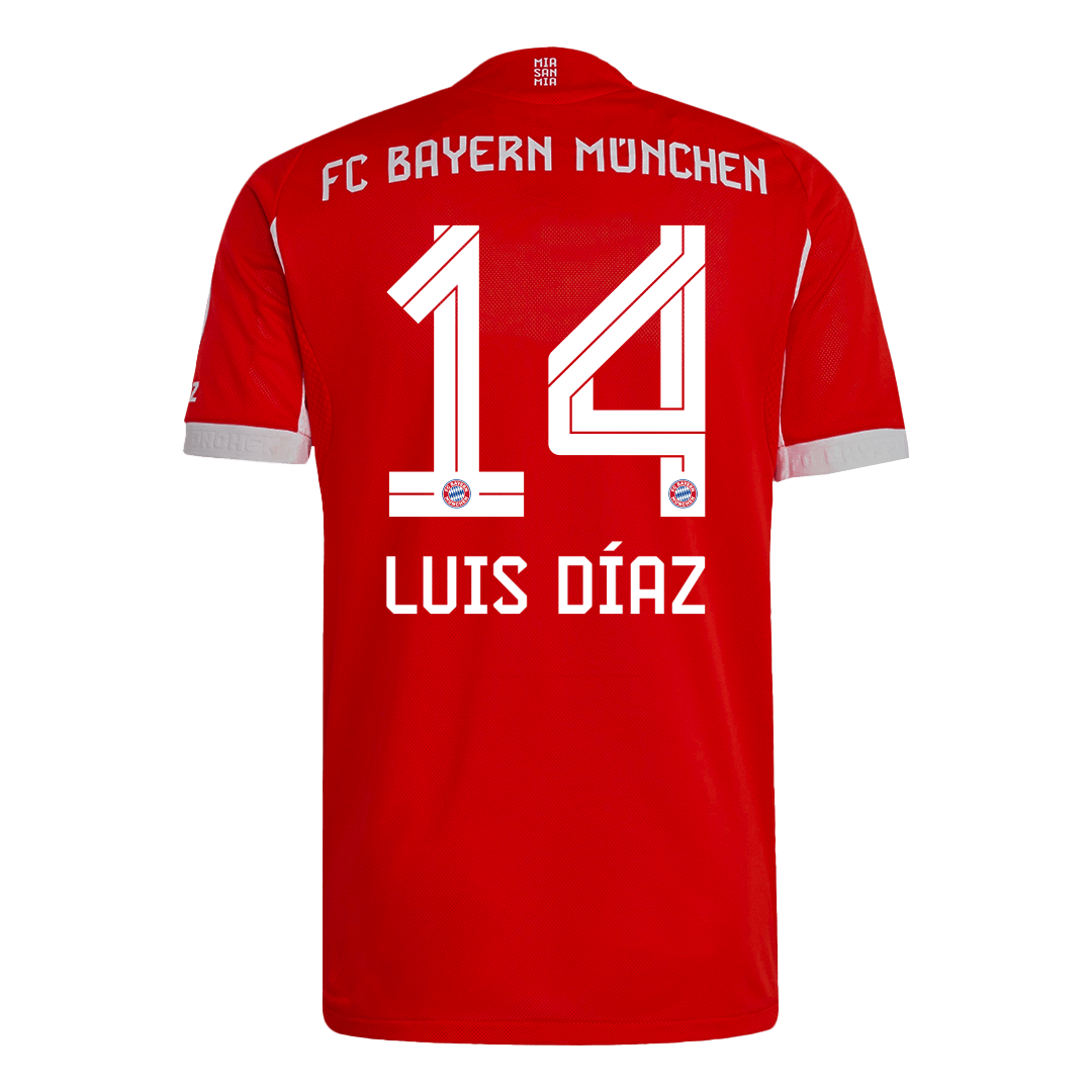 Soccer Kits Authentic LUIS DÍAZ #14 Bayern Munich Home Soccer Jersey 2025/26 Red