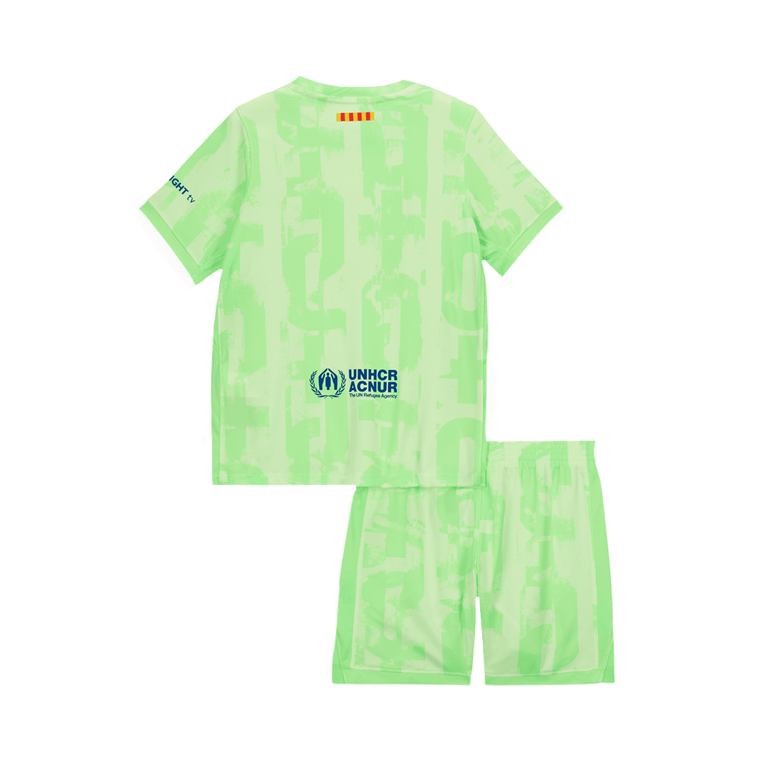 Maillot de football extérieur Barcelone 3e enfant (maillot et short) 2024/25 - UCL (logo Spotify sans texte)