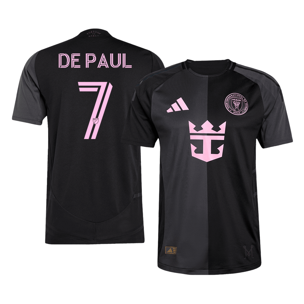 Soccer Kits Authentic DE PAUL #7 Inter Miami CF Away Soccer Jersey 2025 Black&Gray