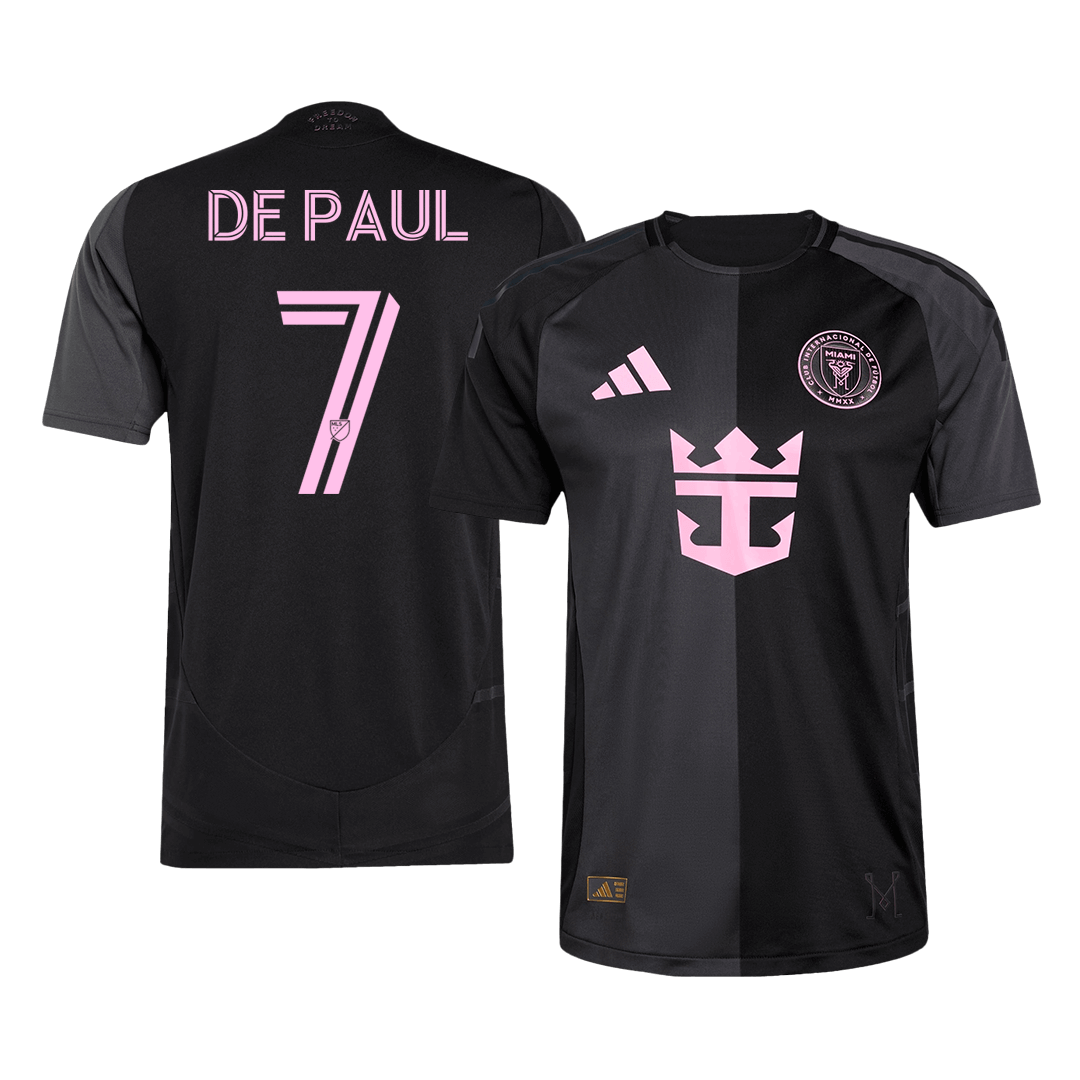 Soccer Kits Authentic DE PAUL #7 Inter Miami CF Away Soccer Jersey 2025 Black&Gray
