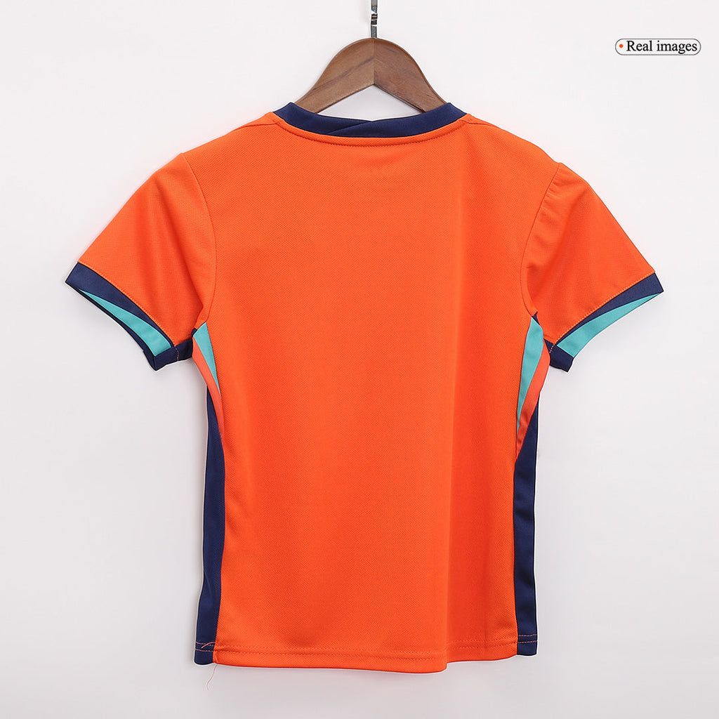 Kits de fútbol para niños: camiseta local de Holanda (camiseta, pantalones cortos y calcetines) para la Eurocopa 2024