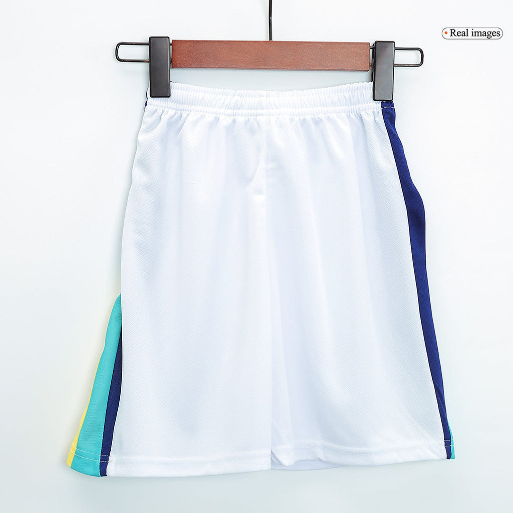 Kits de fútbol: Camiseta de fútbol visitante de Brasil para niños (camiseta y pantalones cortos) Copa América 2024