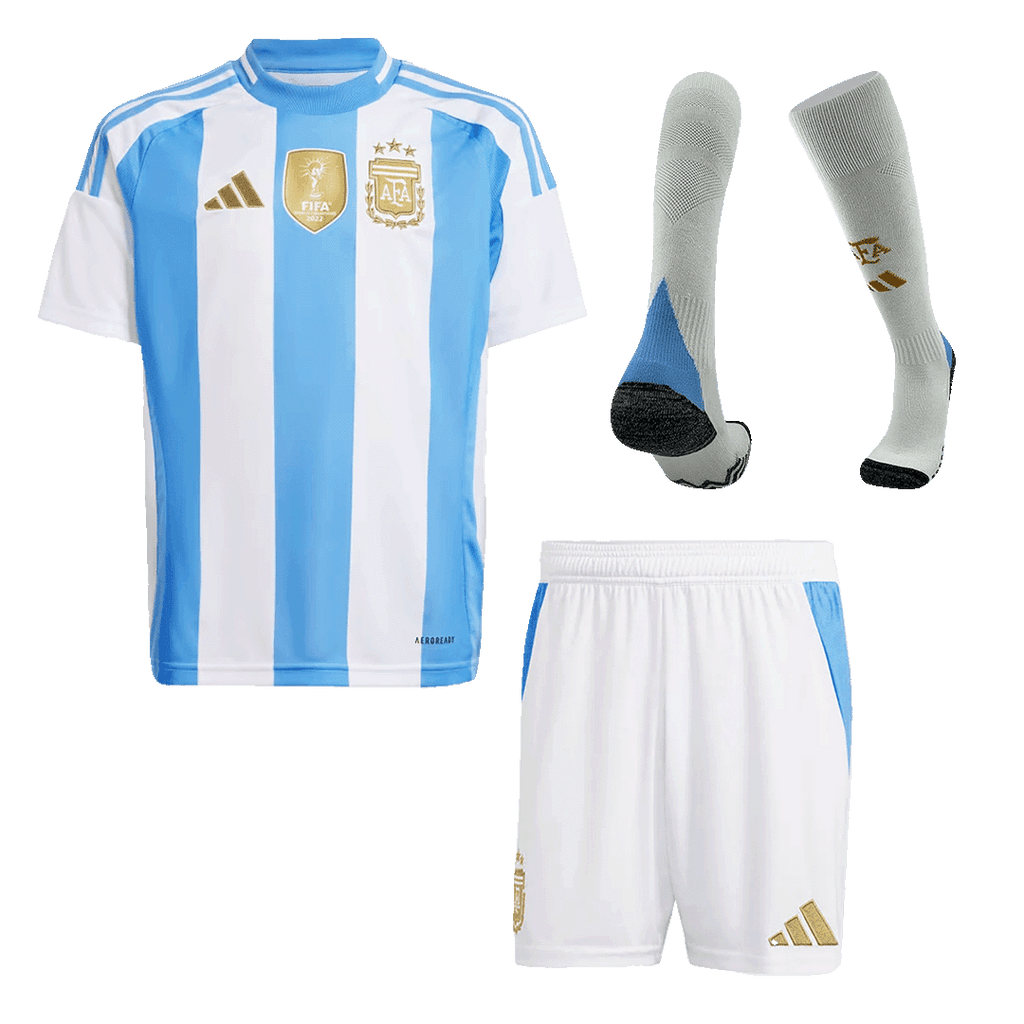 Maillot de football Argentine domicile pour enfant (maillot, short, chaussettes) 2024