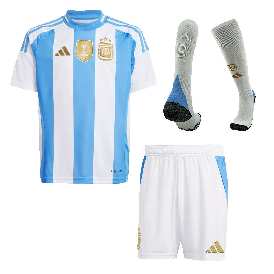 Maillot de football Argentine domicile pour enfant (maillot, short, chaussettes) 2024