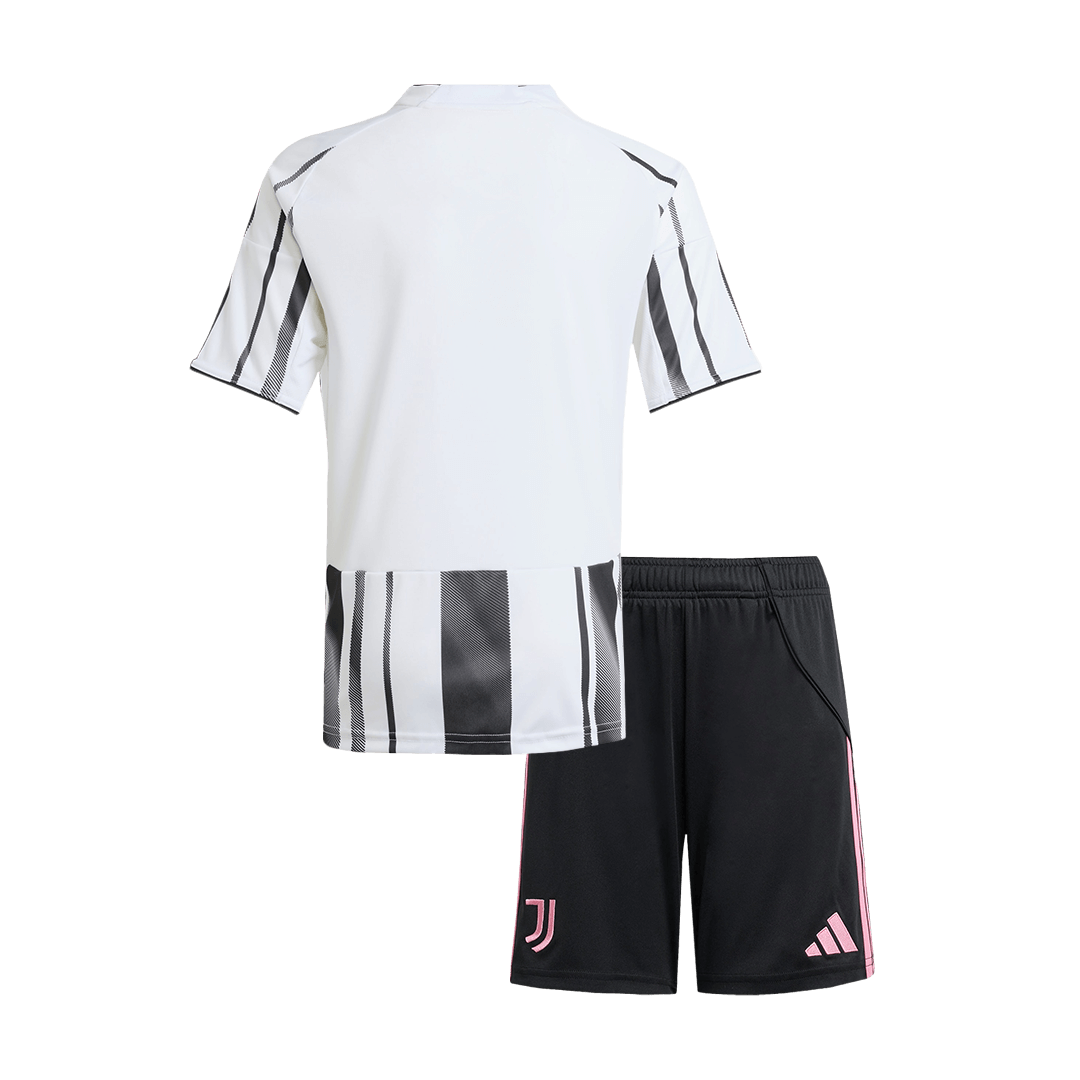 Maillot de football domicile Juventus 2025/26 pour enfant (maillot + short) noir et blanc
