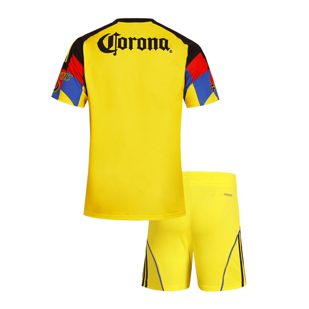 Kits de fútbol para niños Club América: camiseta de fútbol local (camiseta + pantalones cortos) 2025/26, amarillo