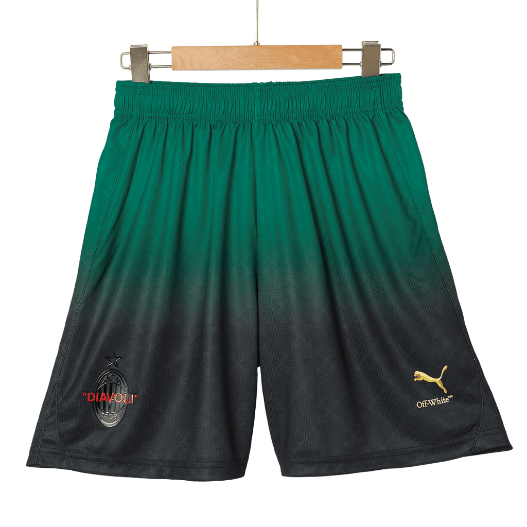 Soccer Kits AC Milan Fourth Away Soccer Jersey Kit(Jersey+Shorts) 2024/25 Green&Black