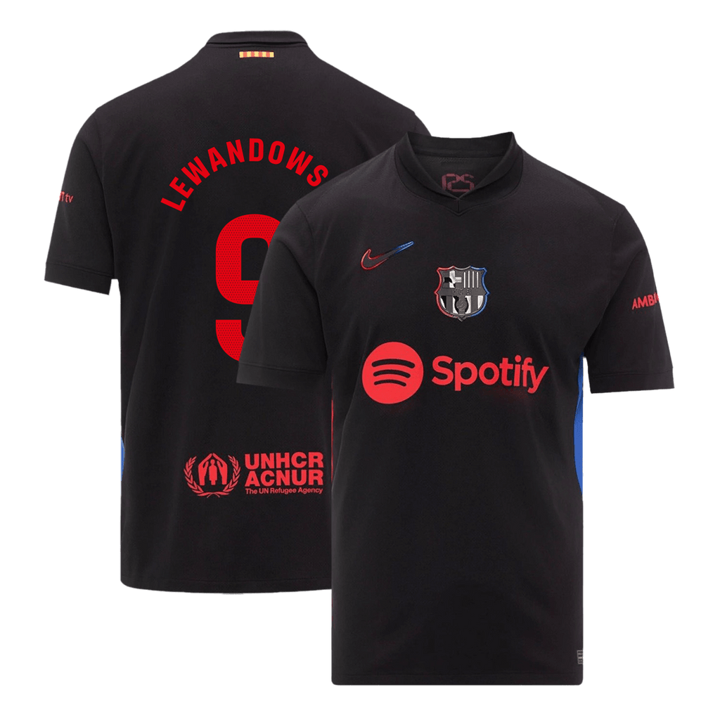 Maillot de football LEWANDOWSKI #9 Barcelone Extérieur 2024/25