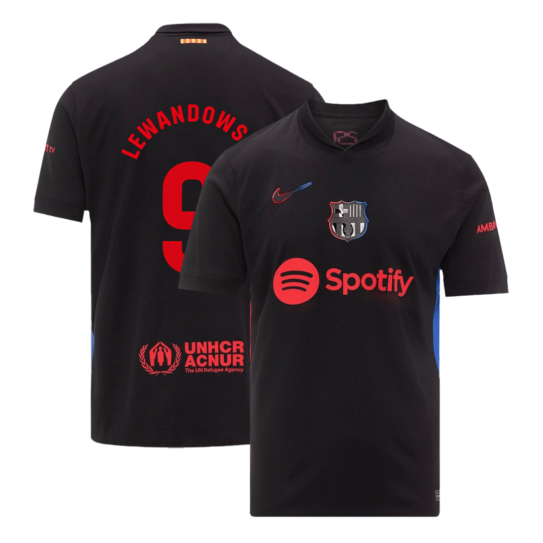 Maillot de football LEWANDOWSKI #9 Barcelone Extérieur 2024/25