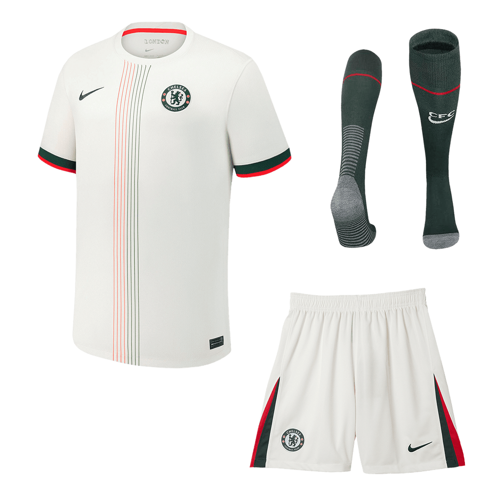 Soccer Kits Chelsea Away Soccer Jersey Kit(Jersey+Shorts+Socks) 2025/26 White