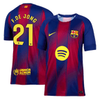 Maillot de football F.DE JONG #21 Barcelone Domicile 2025/26 Rouge et Bleu