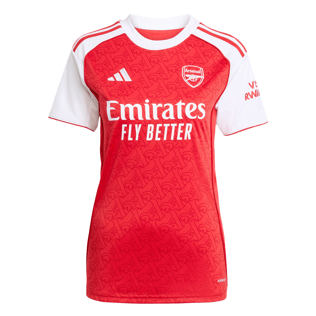 Camiseta de fútbol local del Arsenal para mujer 2025/26, roja