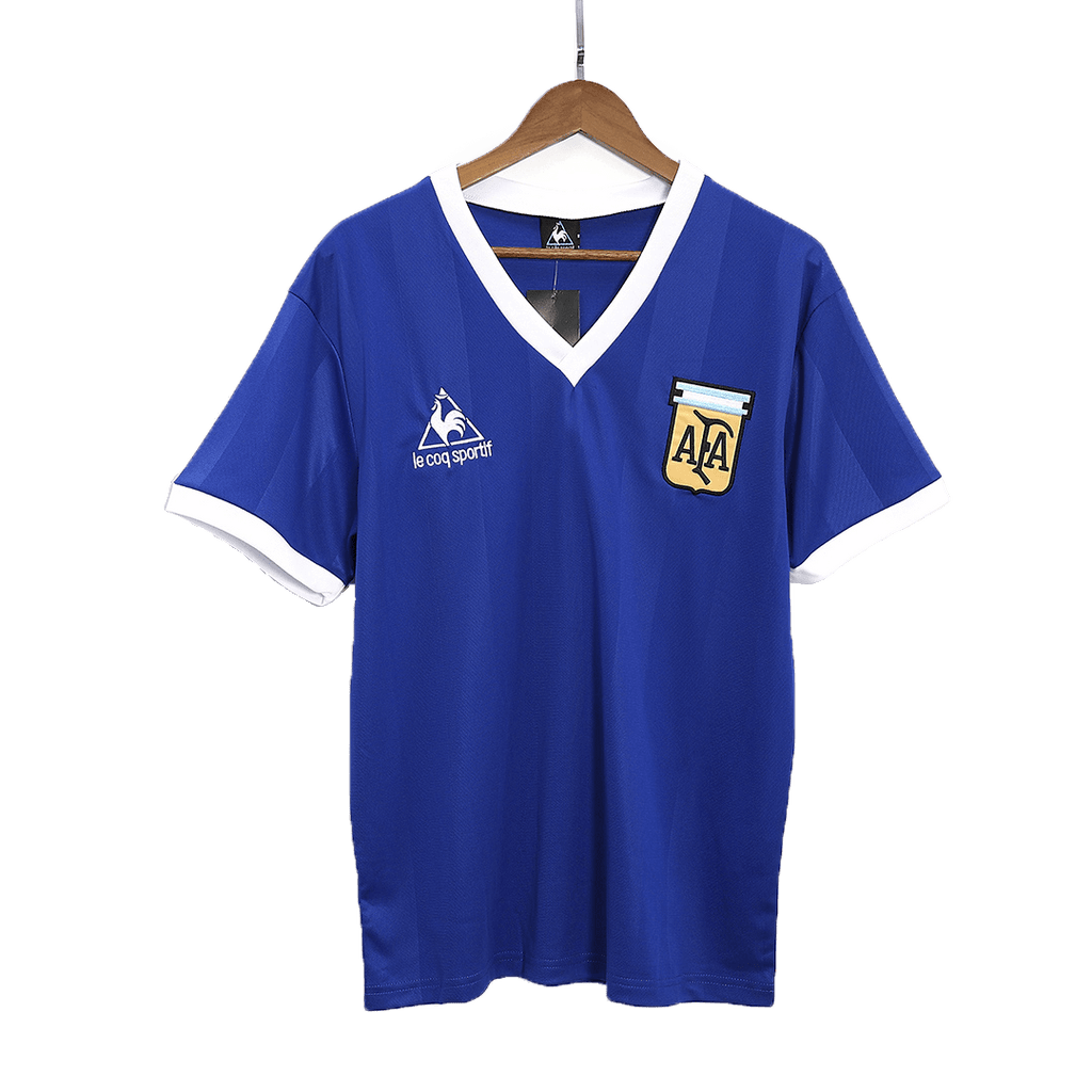 Camiseta de fútbol retro de visitante de Argentina de 1986