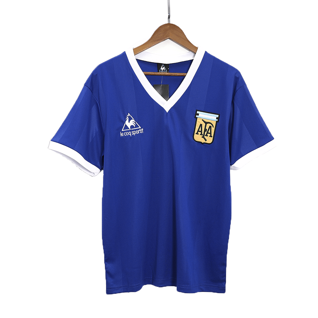 Camiseta de fútbol retro de visitante de Argentina de 1986